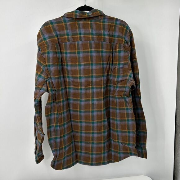 NWT Hawker Rye Brown Blue Green Plaid Long Sleeve Button-Up Shirt XL - Picture 2 of 6